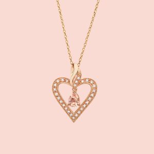 Morganite Heart Rose Gold Necklace